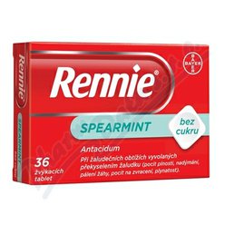 Rennie Spearmint bez cukru 680mg/80mg tbl.mnd.36 Rennie Spearmint bez cukru 680mg/80mg tbl.mnd.36