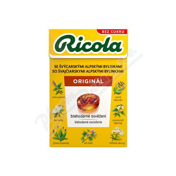 RICOLA Bylinný Originál bez cukru 40g