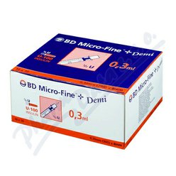 Inzulin.stříkačky BD 0.3mlx8mm DEMI U-100 100ks Inzulin.stříkačky BD 0.3mlx8mm DEMI U-100 100ks
