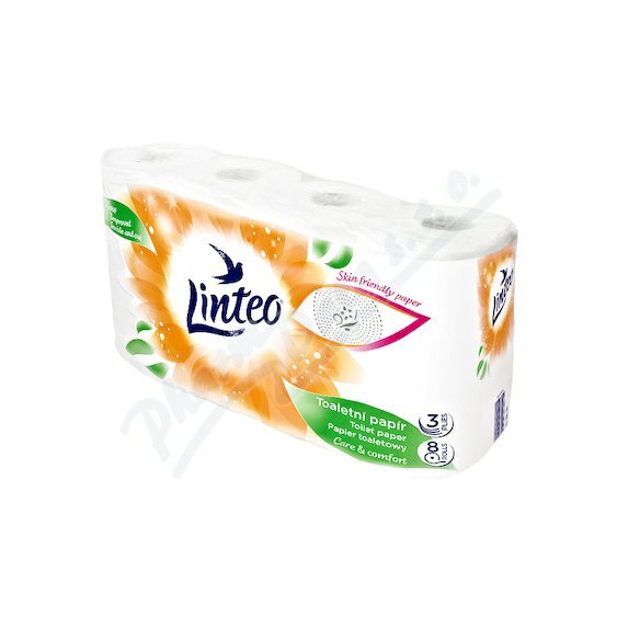Toaletní papír LINTEO 3-vrstvý Bílý 8 rolí