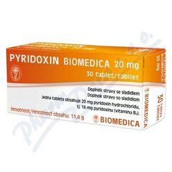Pyridoxin Biomedica 20mg tbl.30 Pyridoxin Biomedica 20mg tbl.30