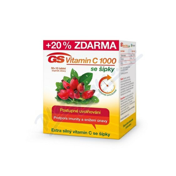 GS Vitamin C1000+šípky tbl.50+10 ČR/SK
