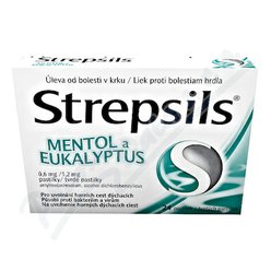 Strepsils Mentol a Eukalyptus 0.6mg/1.2mg pas.24 Strepsils Mentol a Eukalyptus 0.6mg/1.2mg pas.24