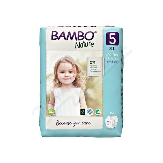 Bambo Nature 5 děts.plenkové kalhotky 12-18kg 22ks