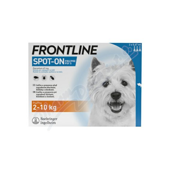 Frontline Spot On Dog 2-10kg pipeta 3x0.67ml