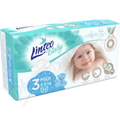 Linteo Baby Dětské plenky PREMIUM MIDI 5-9kg 54ks