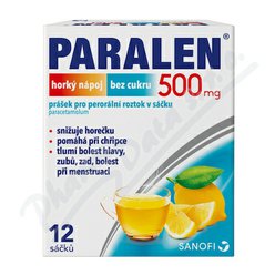 Paralen hor.náp.bez cukru 500mg por.plv.sol.scc.12 Paralen hor.náp.bez cukru 500mg por.plv.sol.scc.12