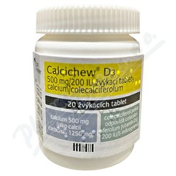 Calcichew D3 500mg/200IU tbl.mnd.20 Calcichew D3 500mg/200IU tbl.mnd.20