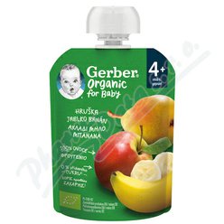 Gerber Hruška jablko a banán kapsička BIO 90g 4m+