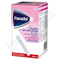Panadol pro děti Jahoda 24mg/ml por.sus.100ml+stř. Panadol pro děti Jahoda 24mg/ml por.sus.100ml+stř.