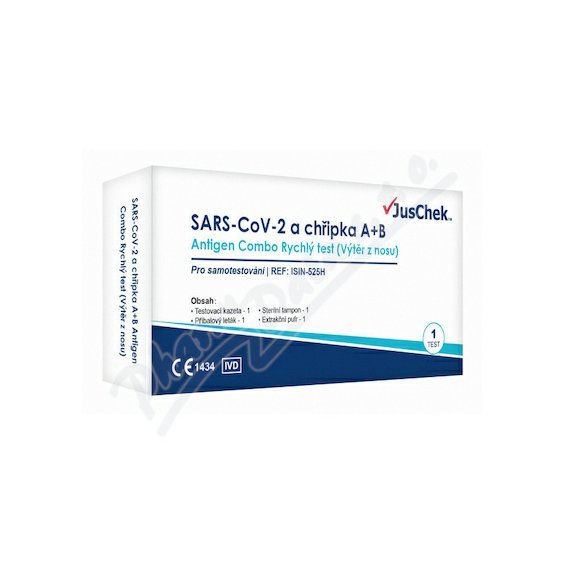 JusChek SARS-CoV-2 a chřipka A/B antigen.test 1ks