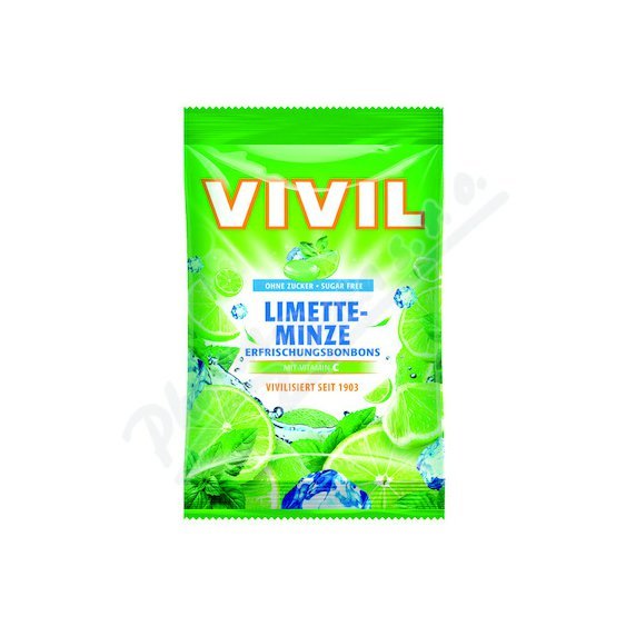 Vivil Limetka-peprmint+vitamín C bez cukru 120g