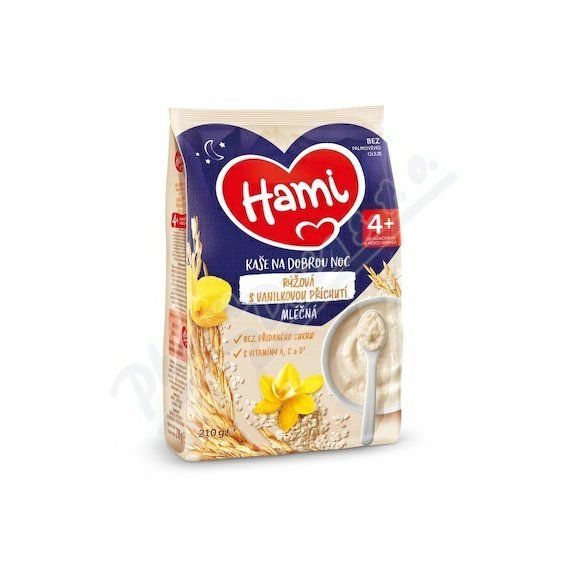 Hami Ml.kaše na dobrou noc rýžová vanilka 210g 4M+