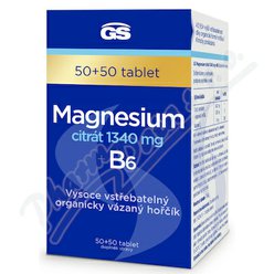 GS Magnesium citrát 1340mg+B6 tbl.50+50 GS Magnesium citrát 1340mg+B6 tbl.50+50